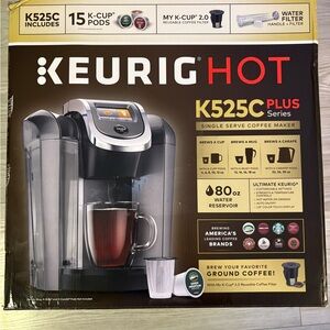 NIB Keurig Hot K525C Plus Series Single-Serve Coffee Maker With 80 Oz Reservoir